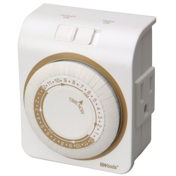 Woods Timer Mech Indoor Daily Wht 3C 50001